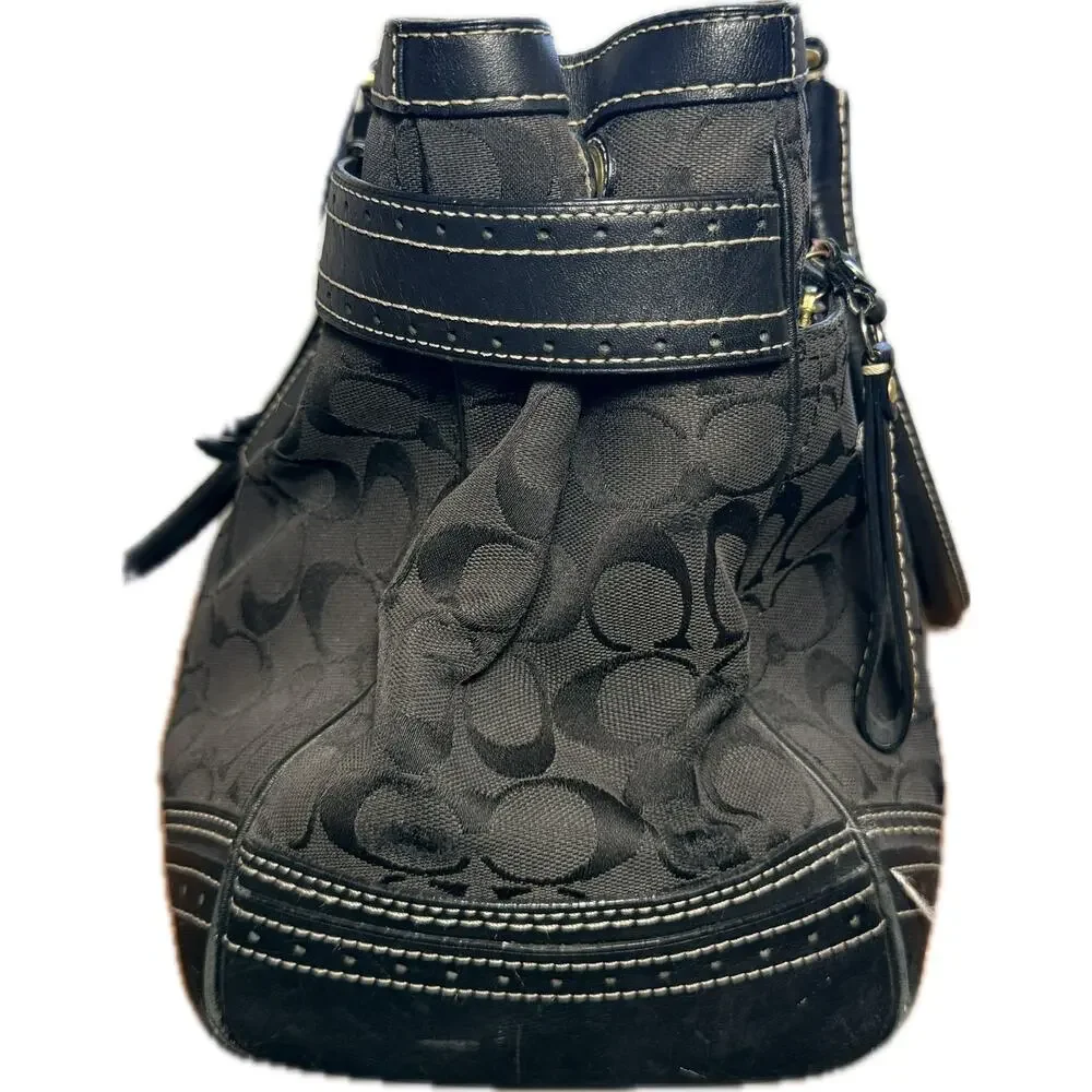 Vintage Coach Hamptons Black Signature Carryall Tote Bag Creed 10537 2007